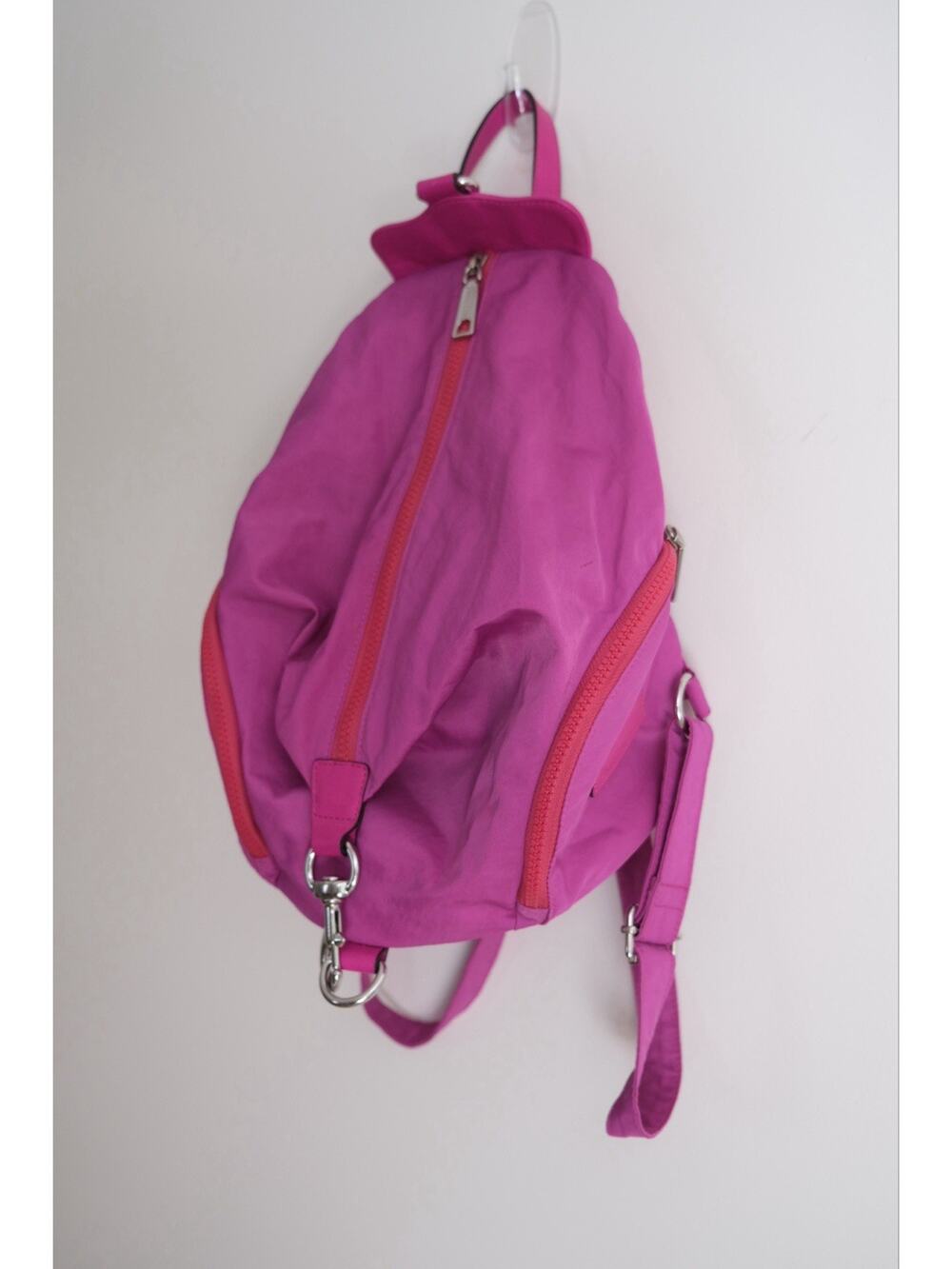 Rebecca Minkoff Julian Hot Pink Nylon/Leather Backpack PRODUCTION SAMPLE